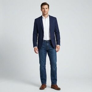 34 Heritage Jeans Men s Size 35x32 Blue Comfort-Rise Regular Fit Denim